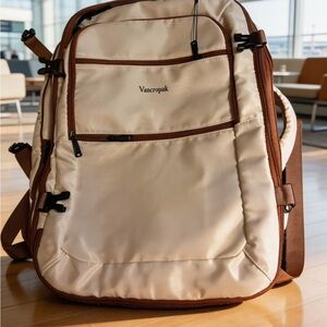 Cream and Brown Carry-on /Backpack